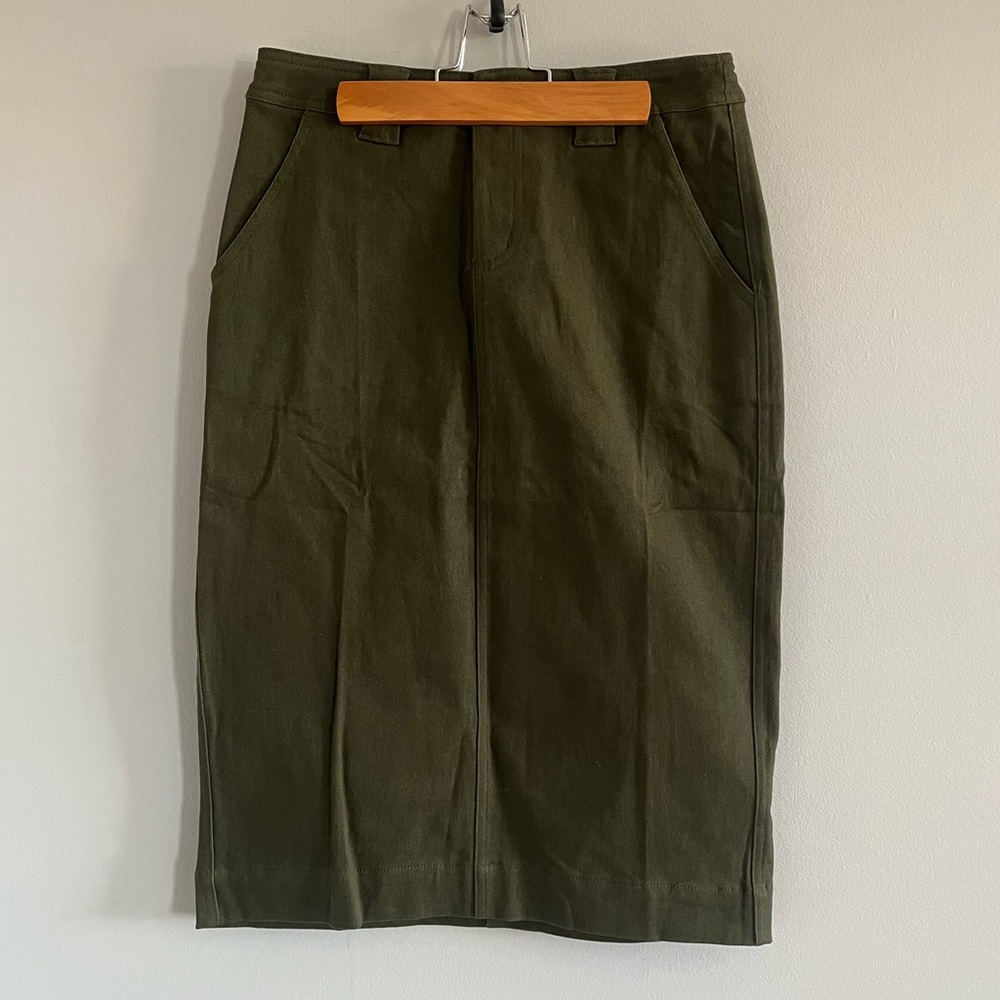 Main Street Exchange Green Denim Skirt